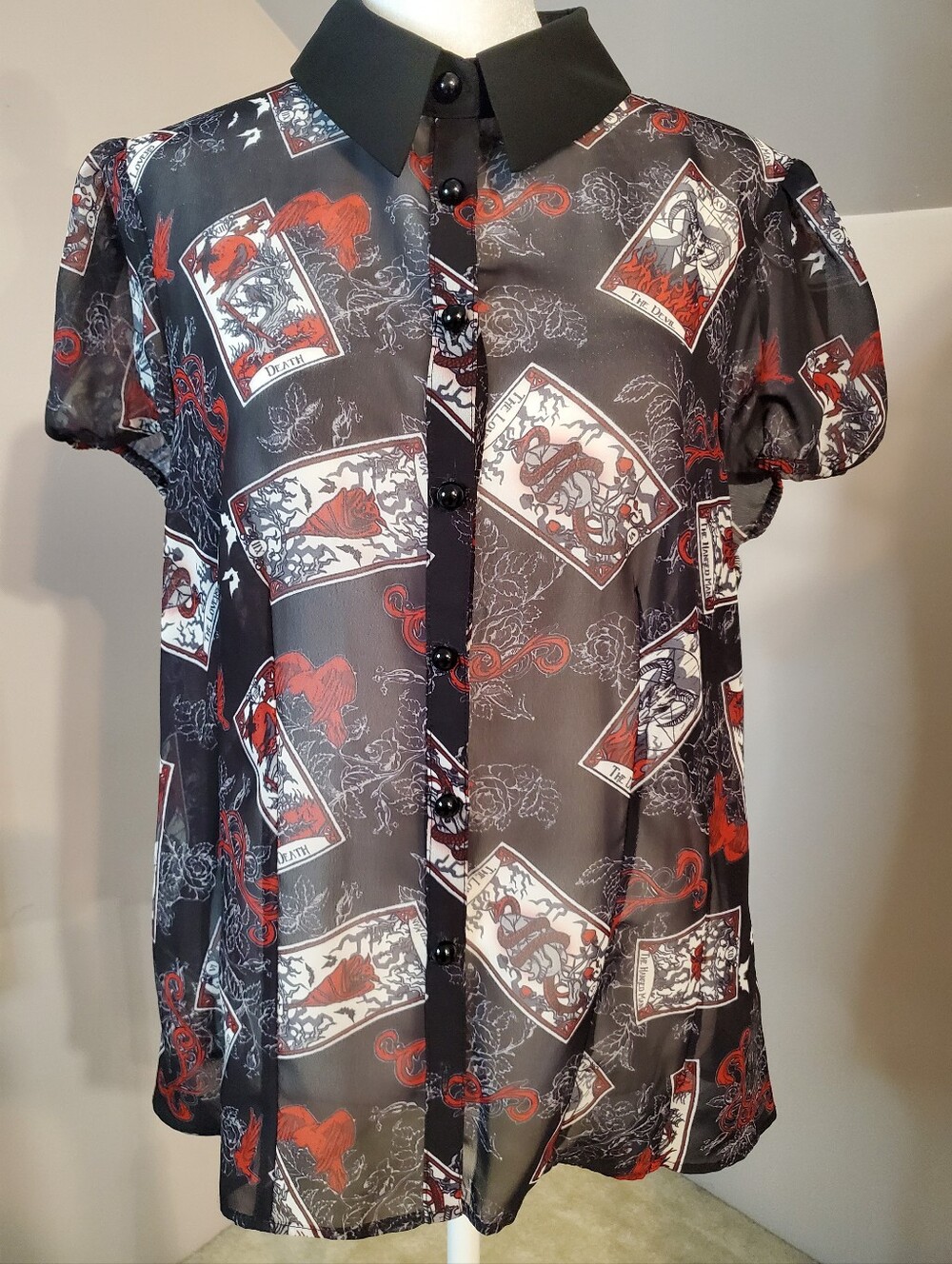 Hell Bunny Black Tarot Blouse